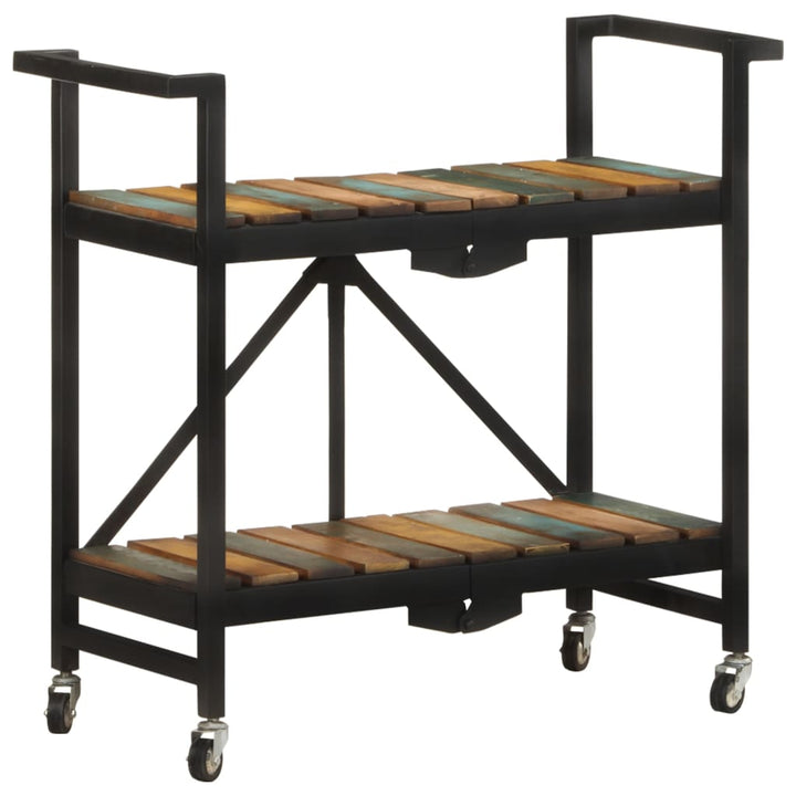 køkkenvogn 87x36x81 cm massivt genbrugstræ