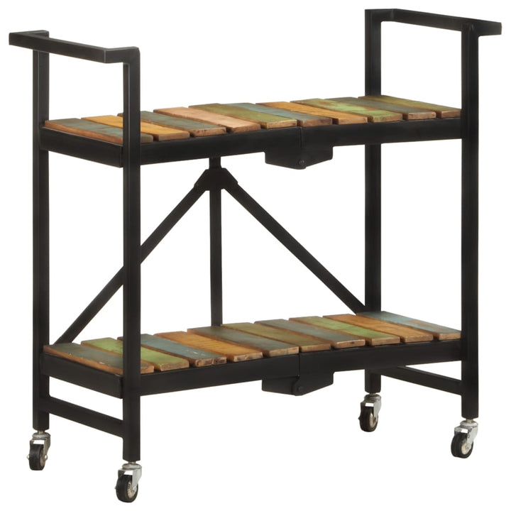køkkenvogn 87x36x81 cm massivt genbrugstræ
