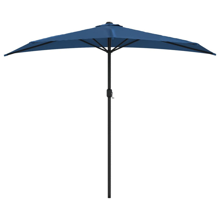 altanparasol med aluminiumsstang 270x144x222 cm halv blå