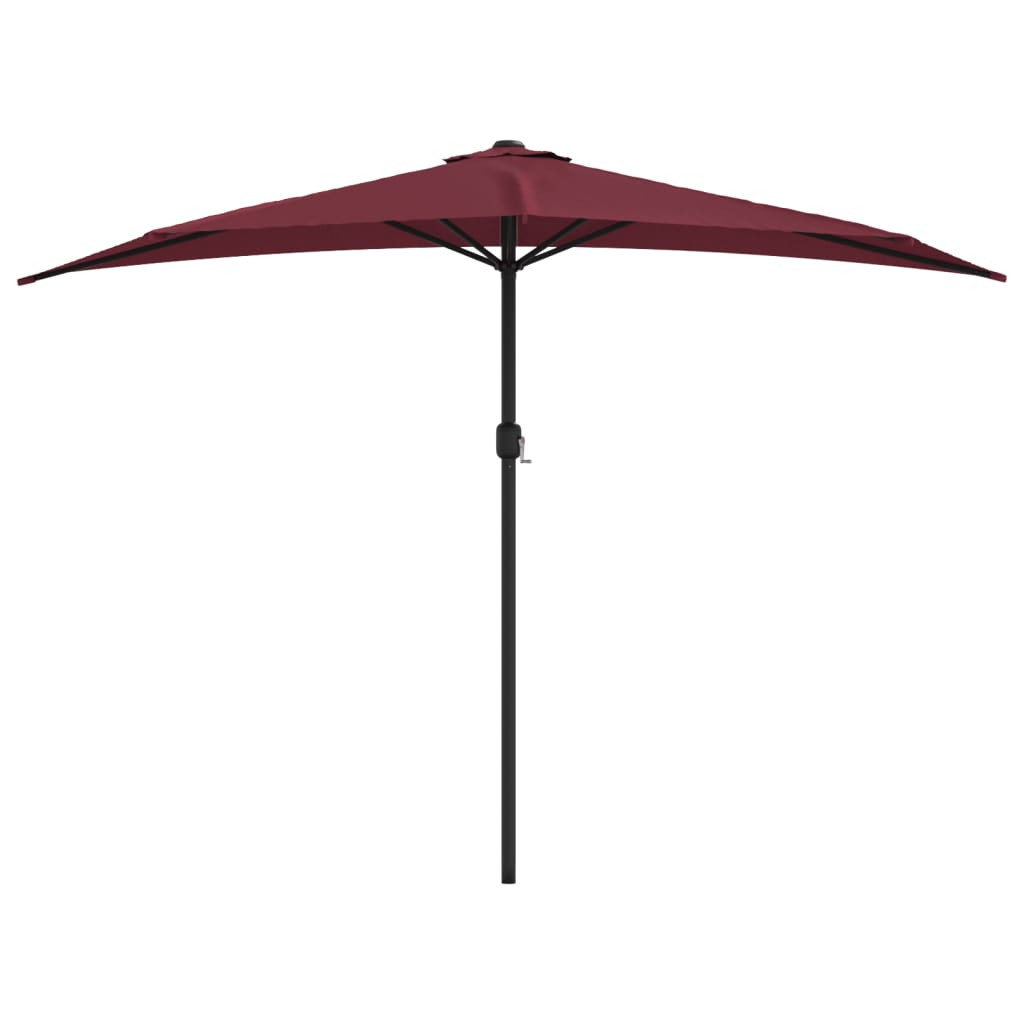 altanparasol med aluminiumsstang 300x155x223 cm halv bordeaux
