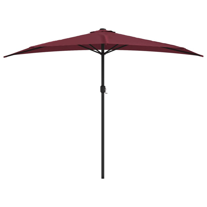 altanparasol med aluminiumsstang 300x155x223 cm halv bordeaux