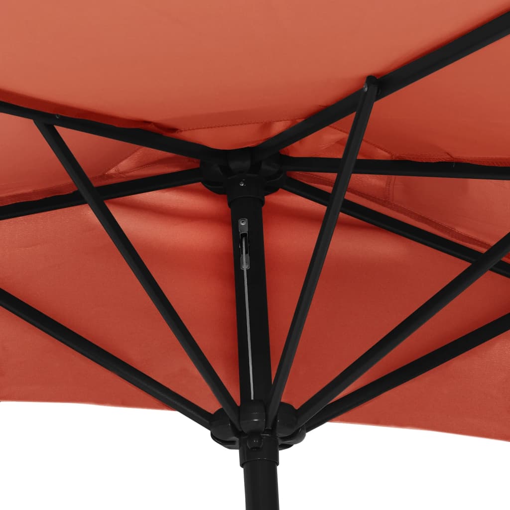 altanparasol med aluminiumsstang 300x155x223 cm halv terrakotta