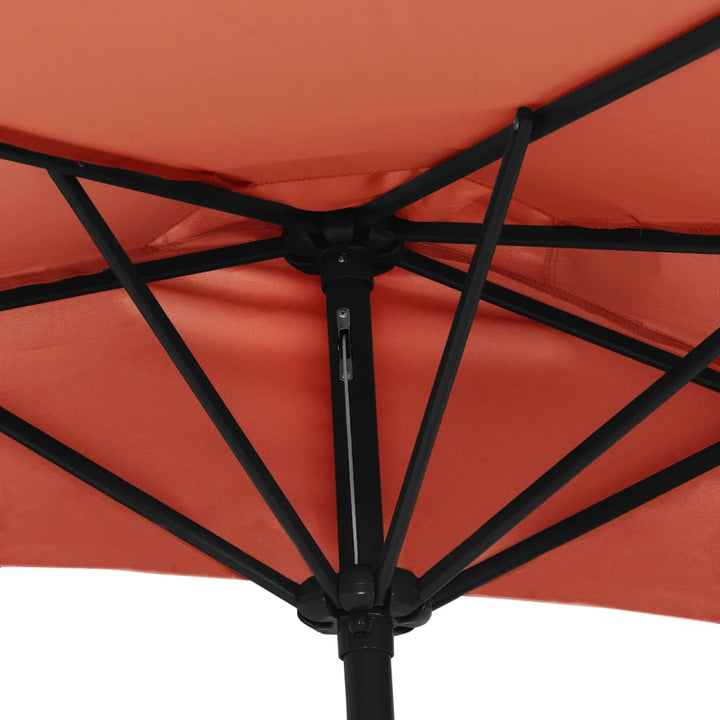 altanparasol med aluminiumsstang 300x155x223 cm halv terrakotta