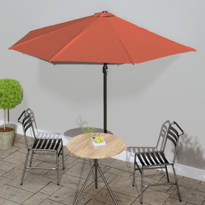 altanparasol med aluminiumsstang 300x155x223 cm halv terrakotta