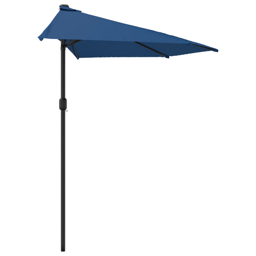 altanparasol med aluminiumsstang 300x155x223 cm halv blå