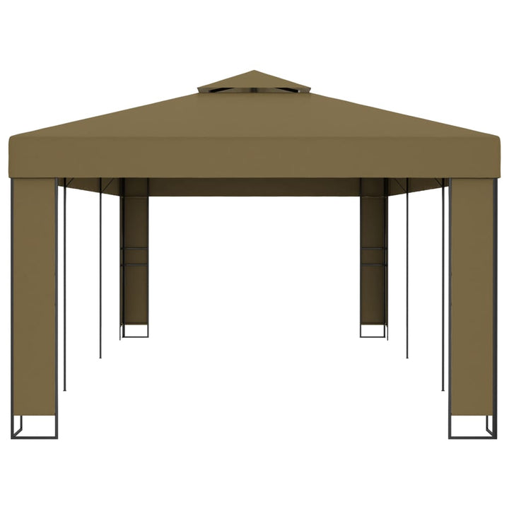pavillon med dobbelttag 3x6 m 180 g/m² gråbrun