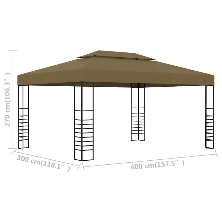 pavillon 3x4 m 180 g/m² gråbrun