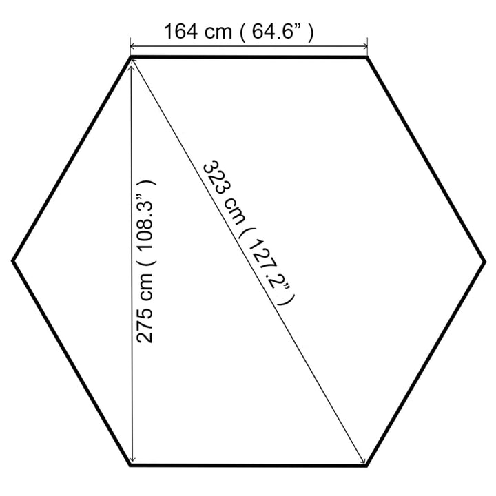 havepavillon 323x275x265 cm 180 g/m² hvid
