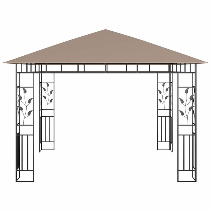 pavillon med myggenet 3x3x2,73 m 180 g/m² gråbrun