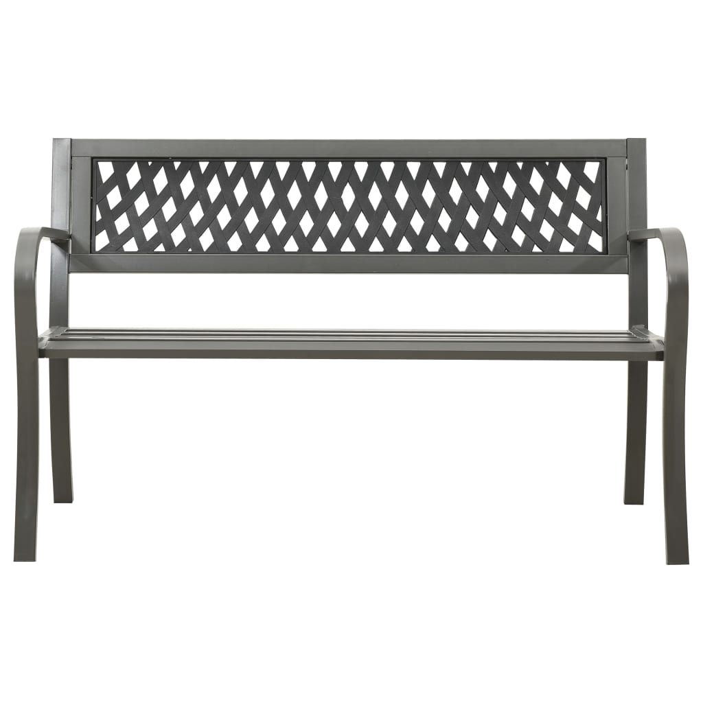 havebænk 125 cm stål grå