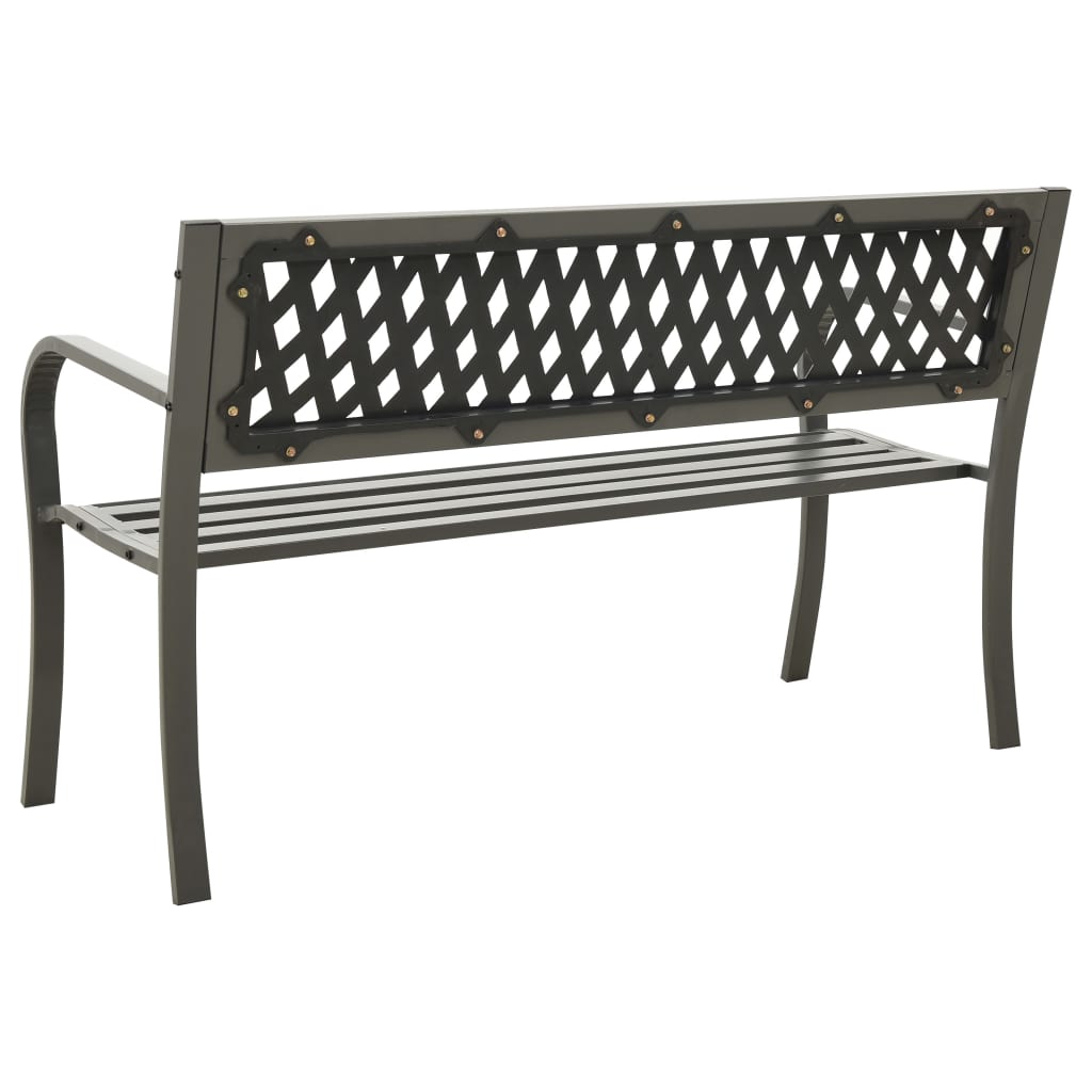 havebænk 125 cm stål grå
