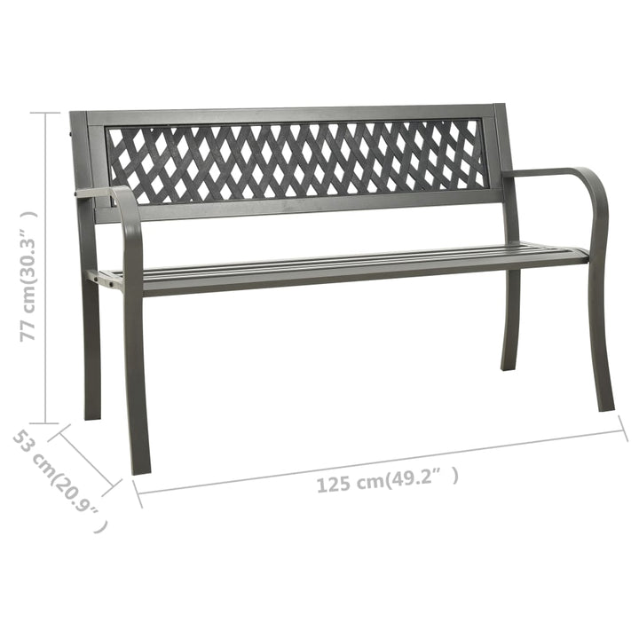 havebænk 125 cm stål grå