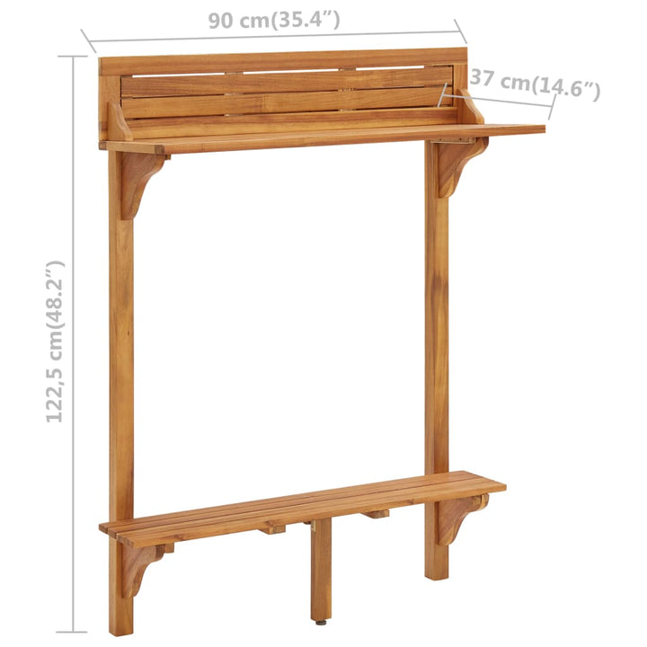 altanbord 90x37x122,5 cm massivt akacietræ