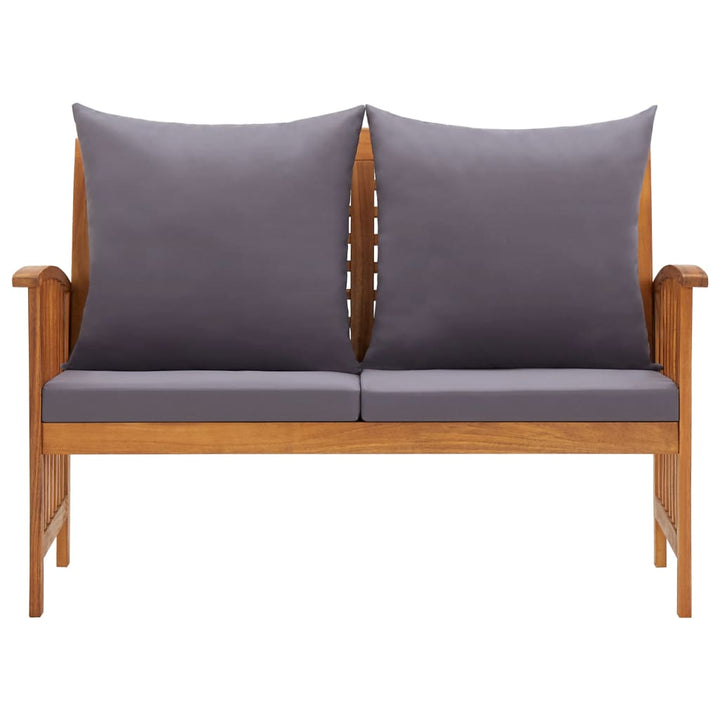 havebænk med hynder 119 cm massivt akacietræ