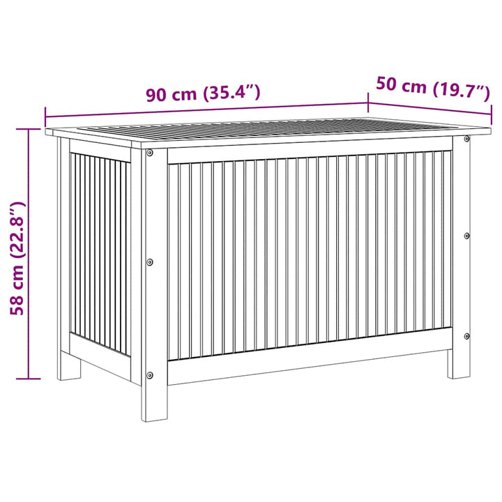 opbevaringsboks til haven 90x50x58 cm massivt akacietræ