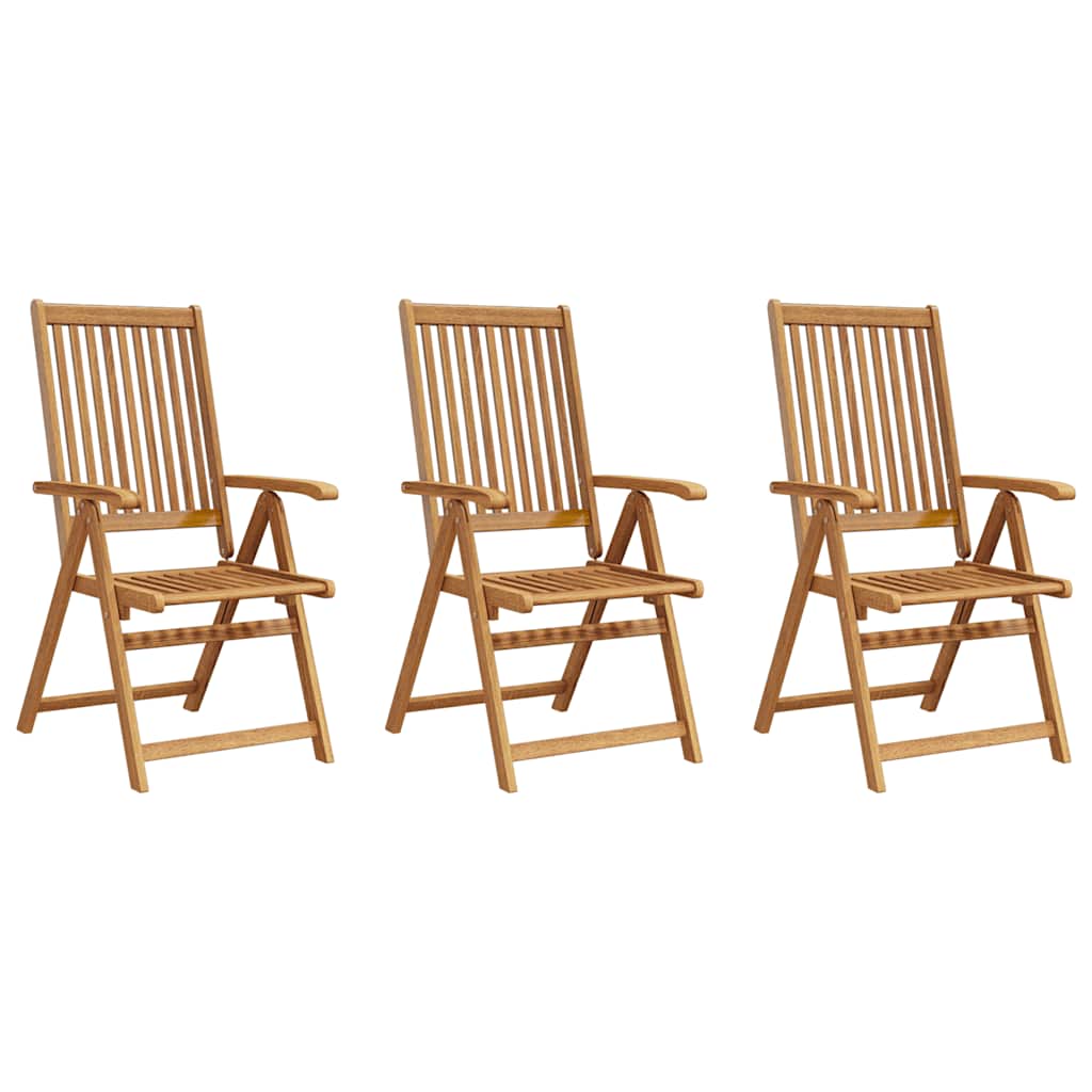 foldbare havestole 3 stk. massivt akacietræ