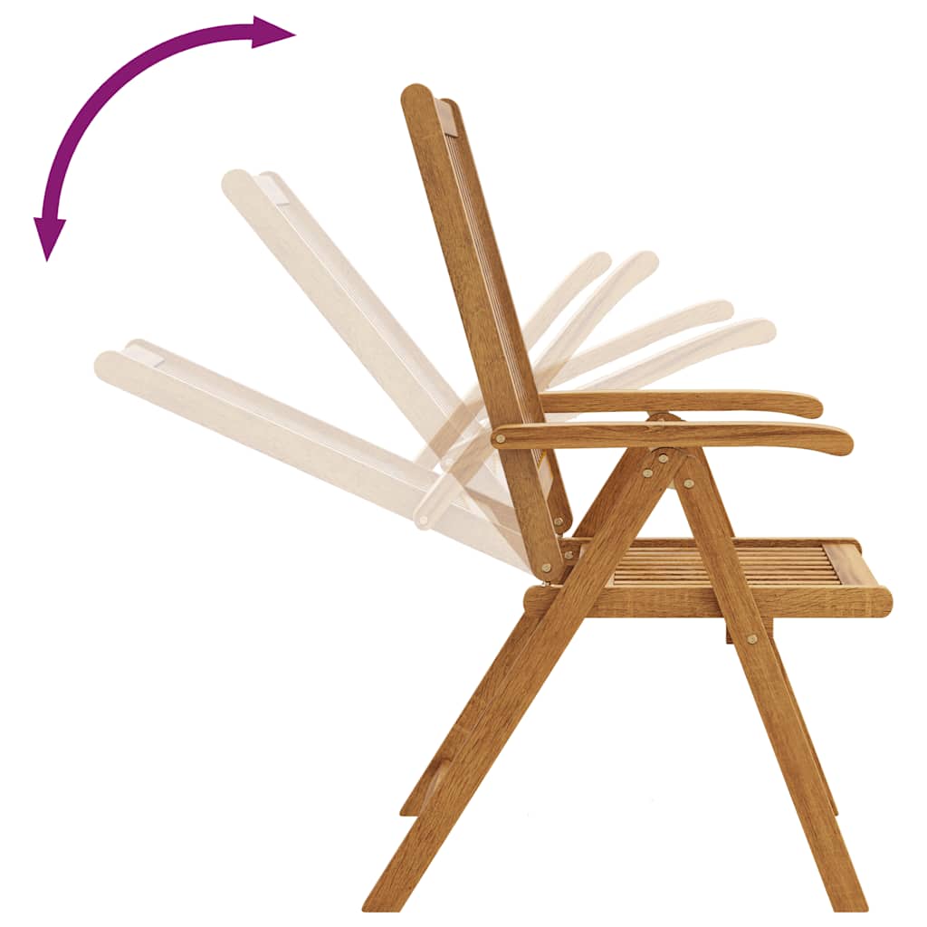 foldbare havestole 3 stk. massivt akacietræ