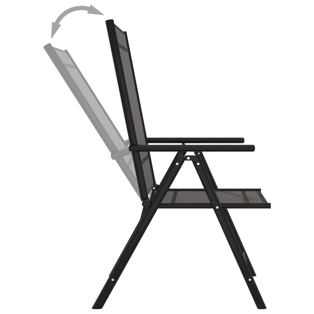 foldbare havestole 6 stk. textilene sort