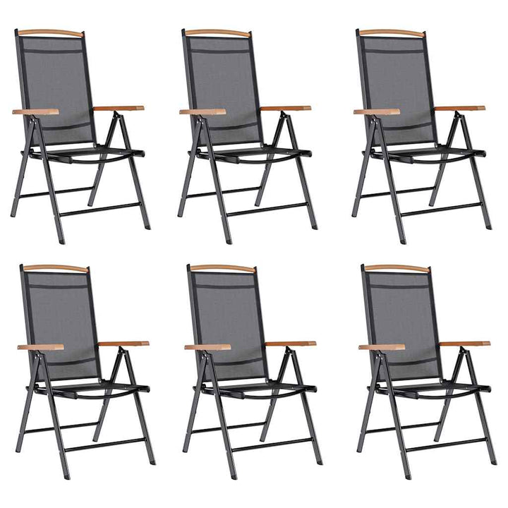 foldbare havestole 6 stk. textilene sort