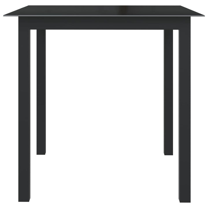 havebord 80x80x74 cm glas og aluminium sort