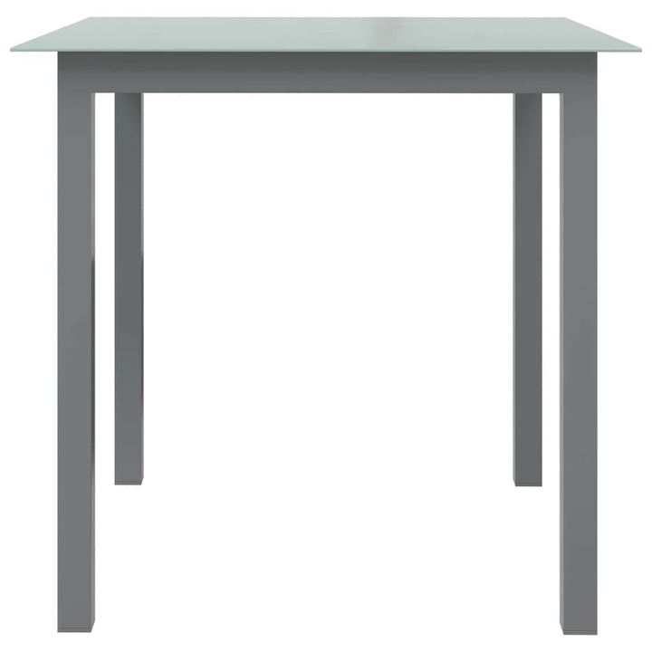 havebord 80x80x74 cm aluminium og glas lysegrå