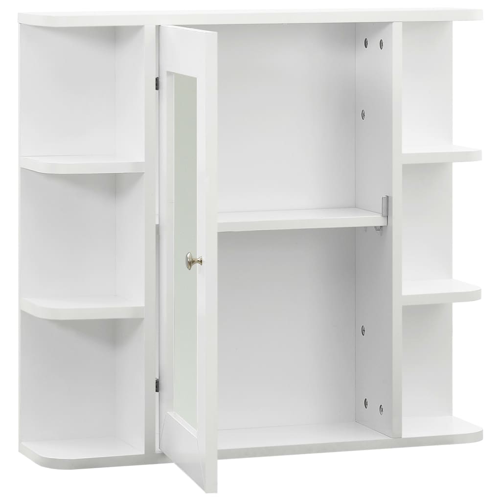 badeværelsesskab med spejl 66x17x63 cm MDF hvid