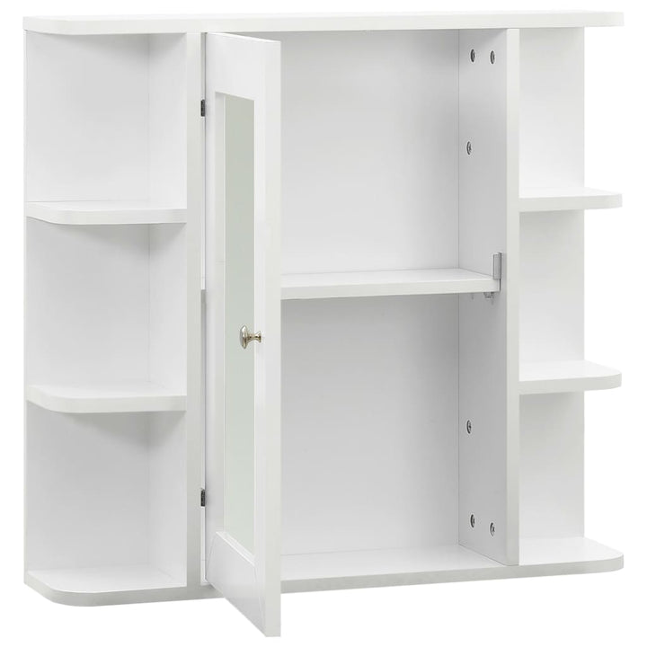 badeværelsesskab med spejl 66x17x63 cm MDF hvid