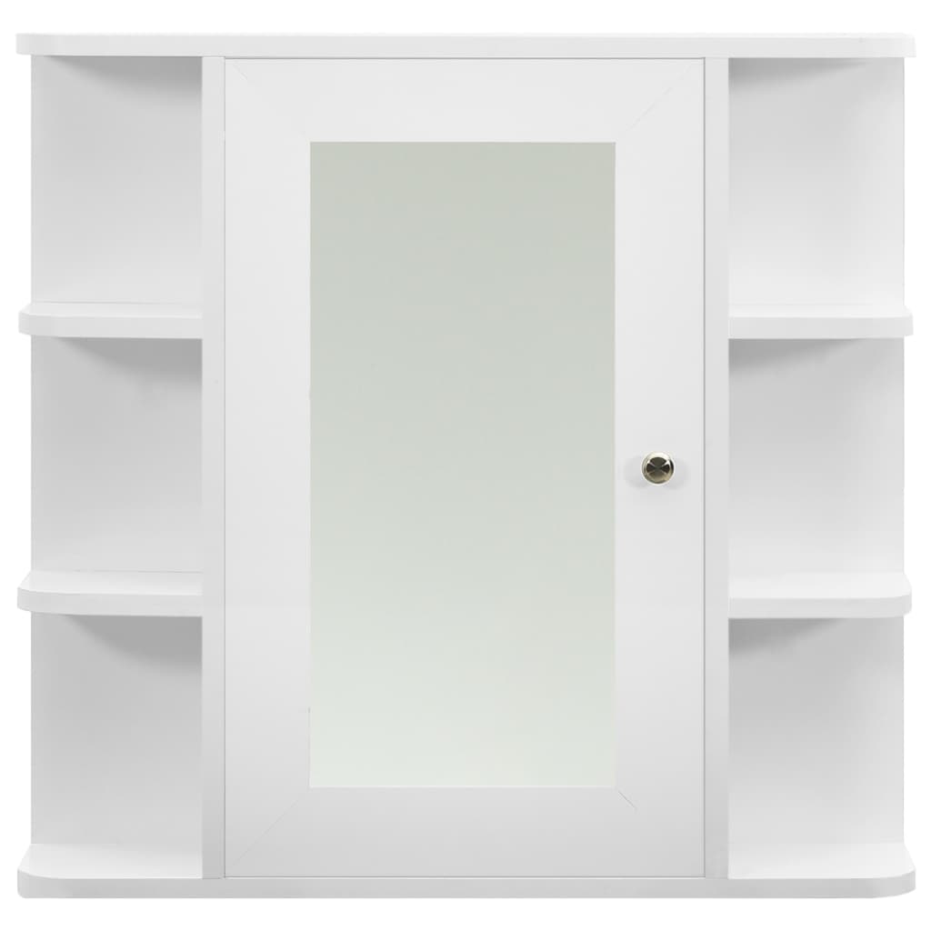 badeværelsesskab med spejl 66x17x63 cm MDF hvid