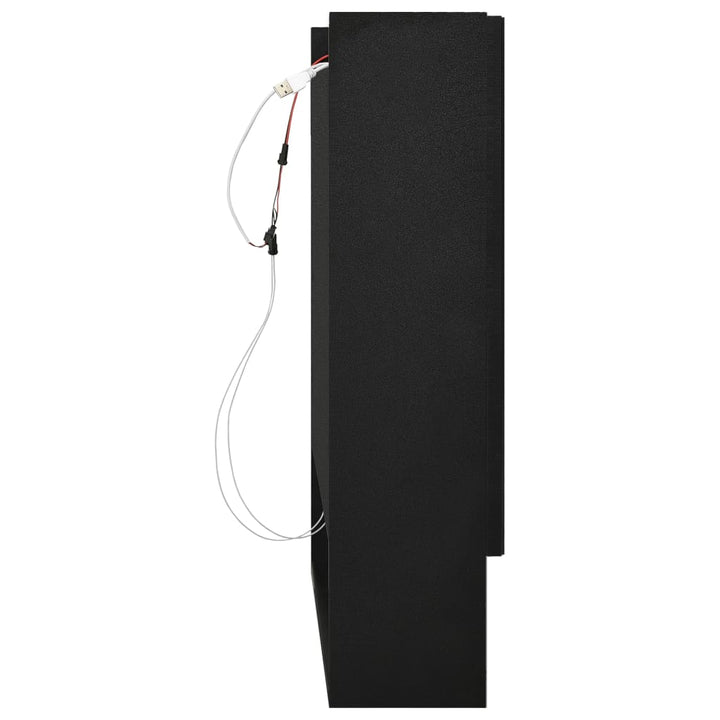 badeværelsesskab med spejl + LED 80x15x60 cm MDF sort