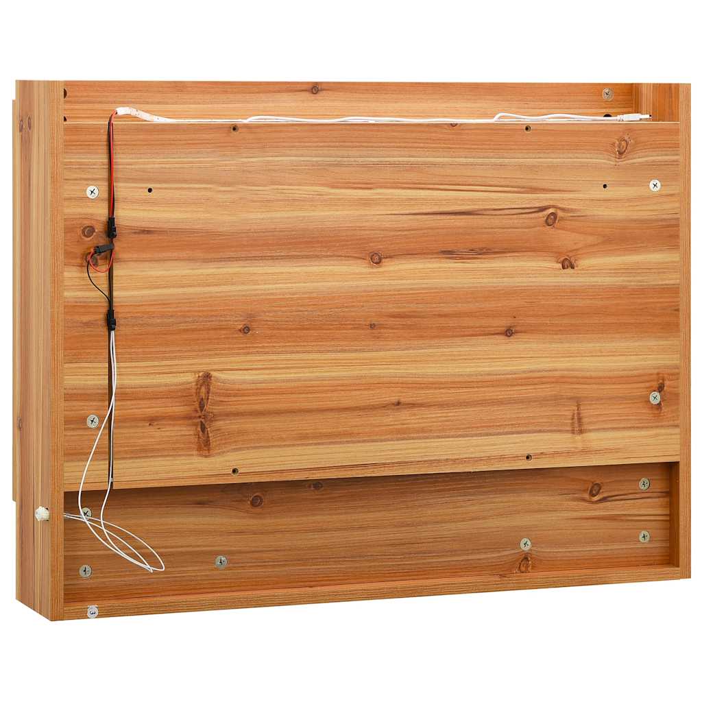 badeværelsesskab med spejl + LED 80x15x60 cm MDF egetræsfarvet