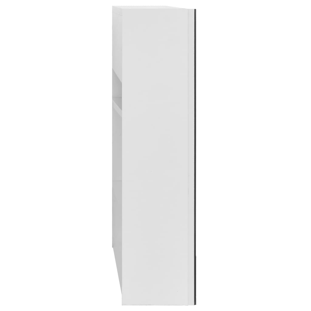 badeværelsesskab med spejl + LED 80x15x60 cm MDF hvid