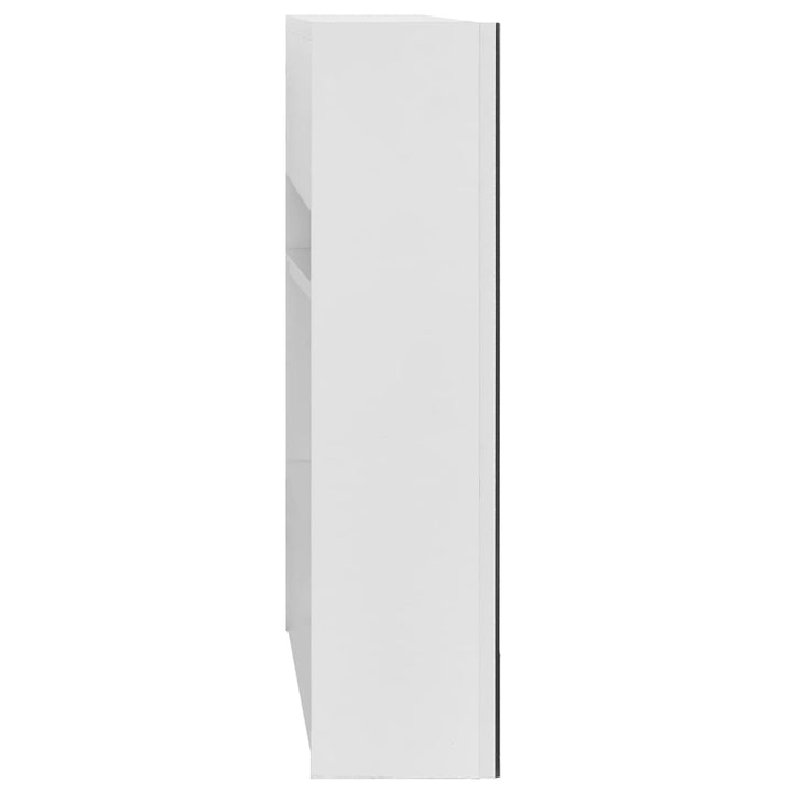 badeværelsesskab med spejl + LED 80x15x60 cm MDF hvid