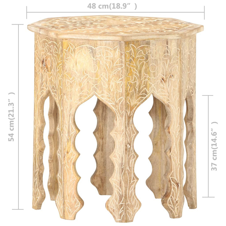 sidebord Ø48 cm massivt mangotræ