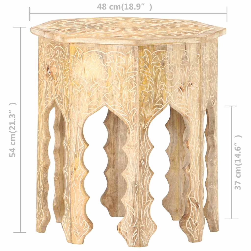 sidebord Ø48 cm massivt mangotræ