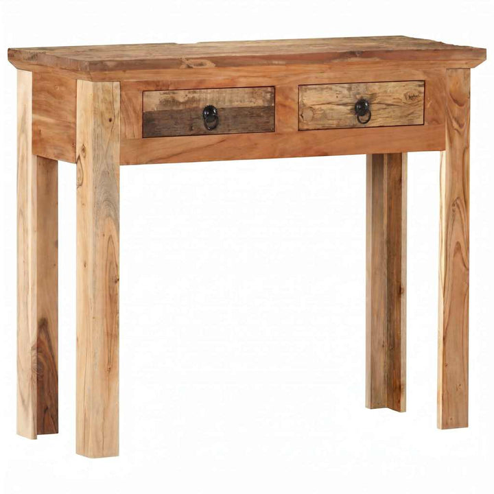 konsolbord 90,5x30x75 cm massivt akacietræ og genbrugstræ