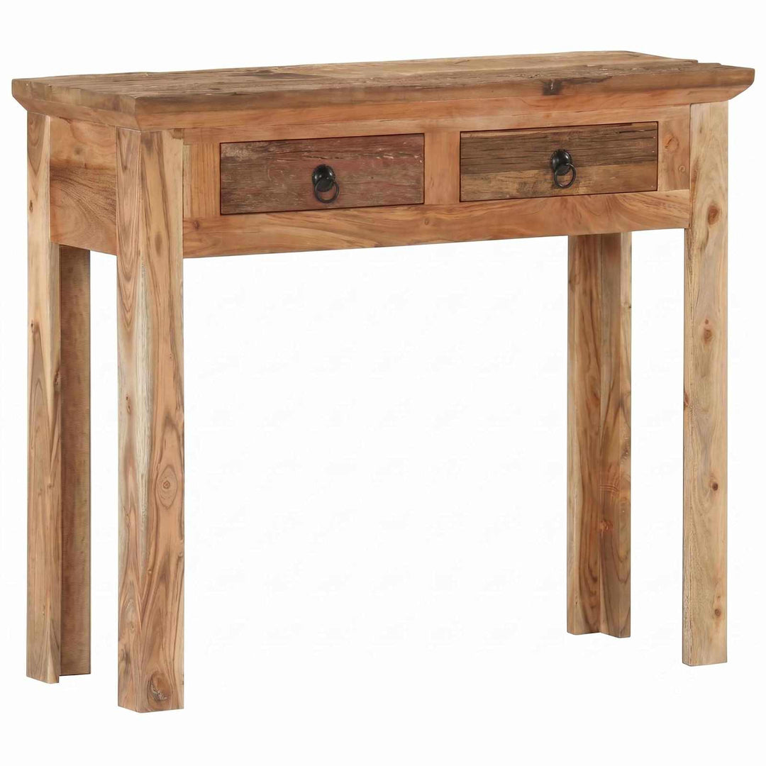 konsolbord 90,5x30x75 cm massivt akacietræ og genbrugstræ
