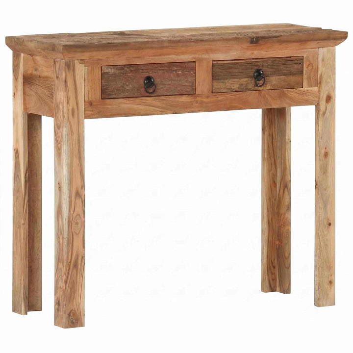 konsolbord 90,5x30x75 cm massivt akacietræ og genbrugstræ