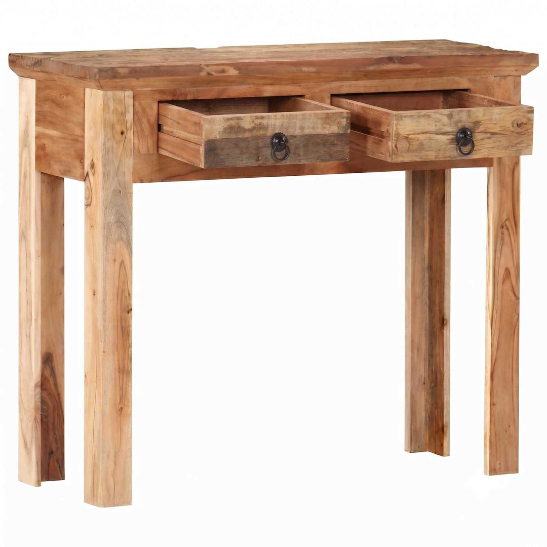 konsolbord 90,5x30x75 cm massivt akacietræ og genbrugstræ