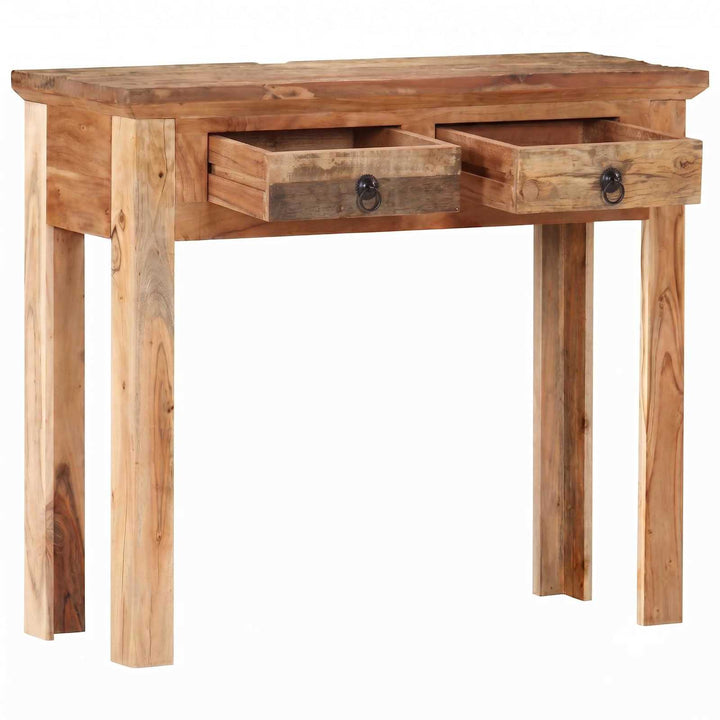 konsolbord 90,5x30x75 cm massivt akacietræ og genbrugstræ