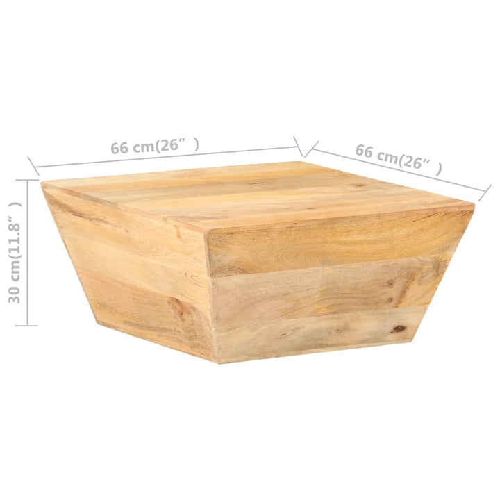 sofabord 66x66x30 cm V-facon massivt mangotræ