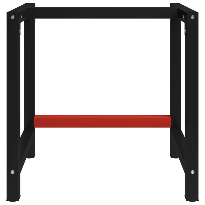 stel til arbejdsbænk 80x57x79 cm metal sort og rød