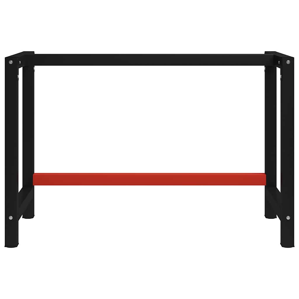stel til arbejdsbænk 120x57x79 cm metal sort og rød