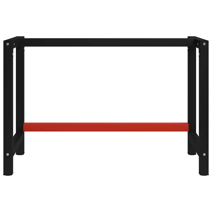 stel til arbejdsbænk 120x57x79 cm metal sort og rød