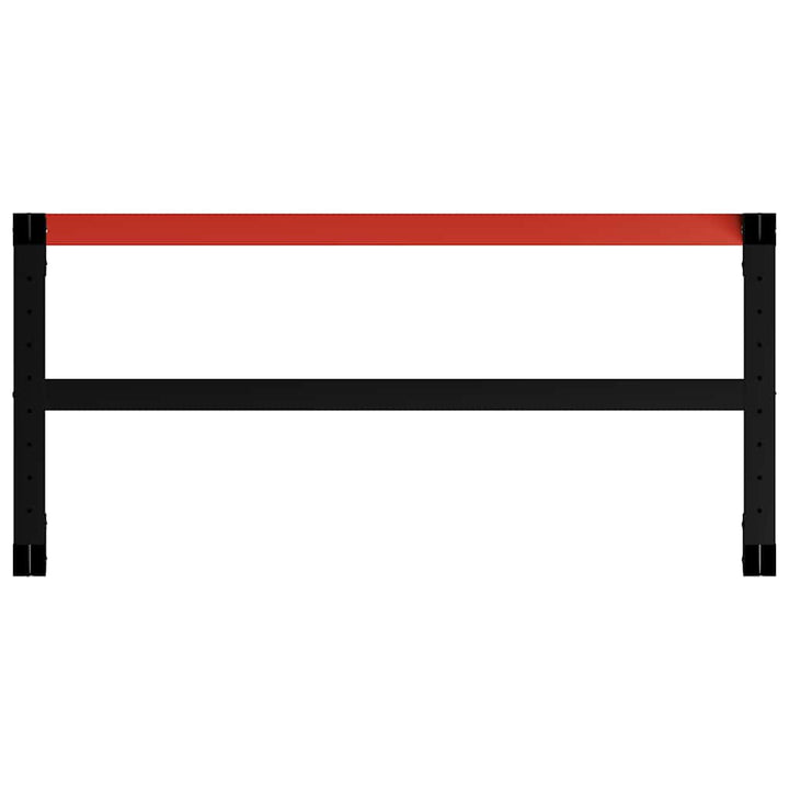 stel til arbejdsbænk 120x57x79 cm metal sort og rød