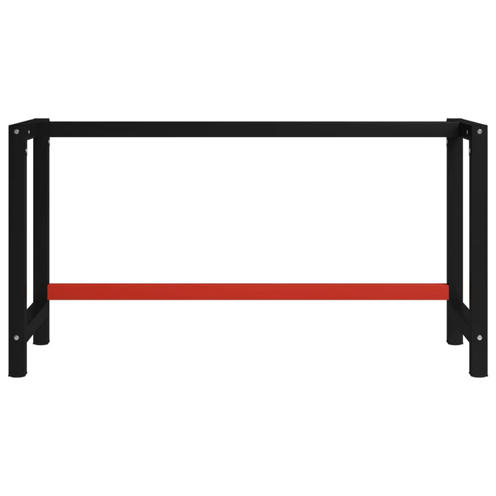 stel til arbejdsbænk 150x57x79 cm metal sort og rød