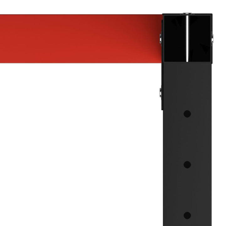 stel til arbejdsbænk 150x57x79 cm metal sort og rød