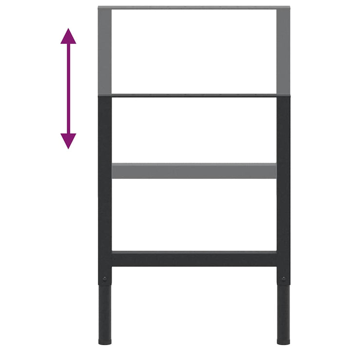 stel til arbejdsbænk 2 stk. 55x(69-95,5) cm metal sort