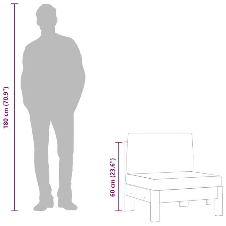 midterdel til sofa cremefarvde hynder massivt akacietræ