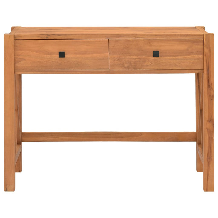 skrivebord med 2 skuffer 100x40x75 cm teaktræ