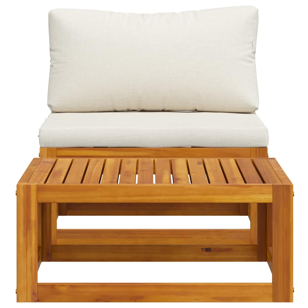 sofasæt til haven 2 dele med hynde massivt akacietræ